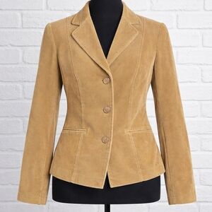 Requirements Corduroy Blazer – Women’s Small – Cute Plaid Trim Inside